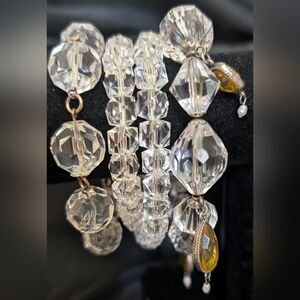 #77. Three Lucite  Crystal Beaded Bracelets